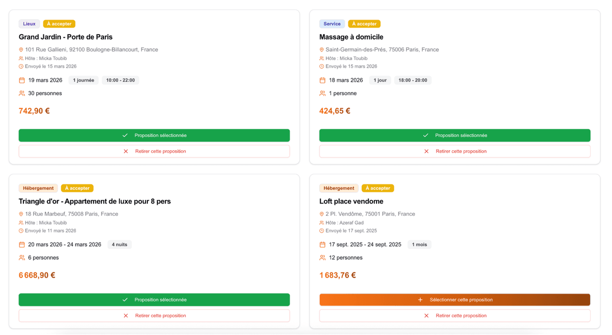 Créez des paniers multi prestations